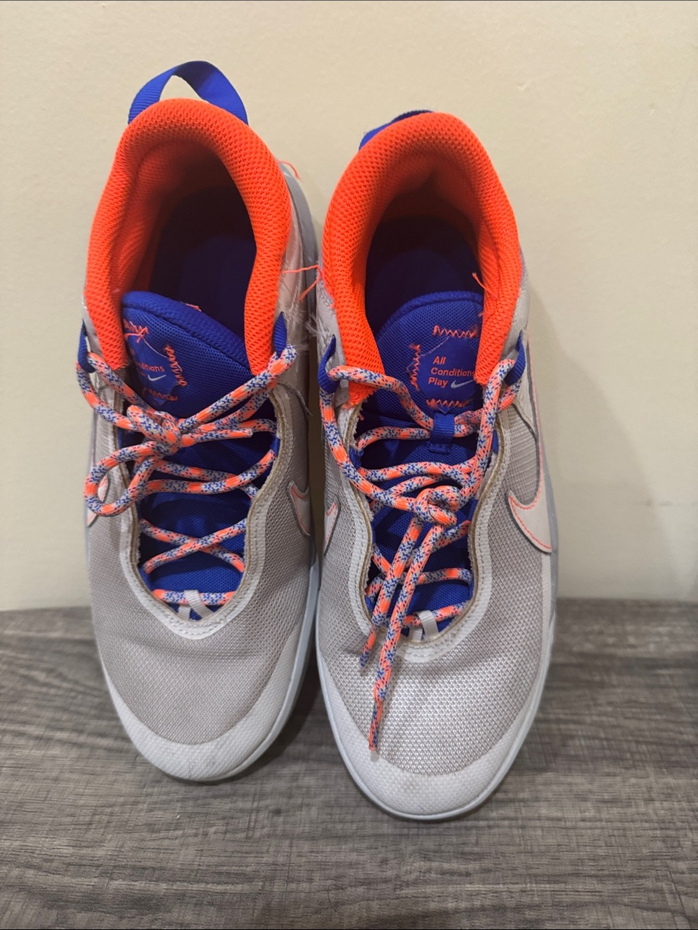 Nike Kids Gray, Blue & Orange Athletic Sneakers